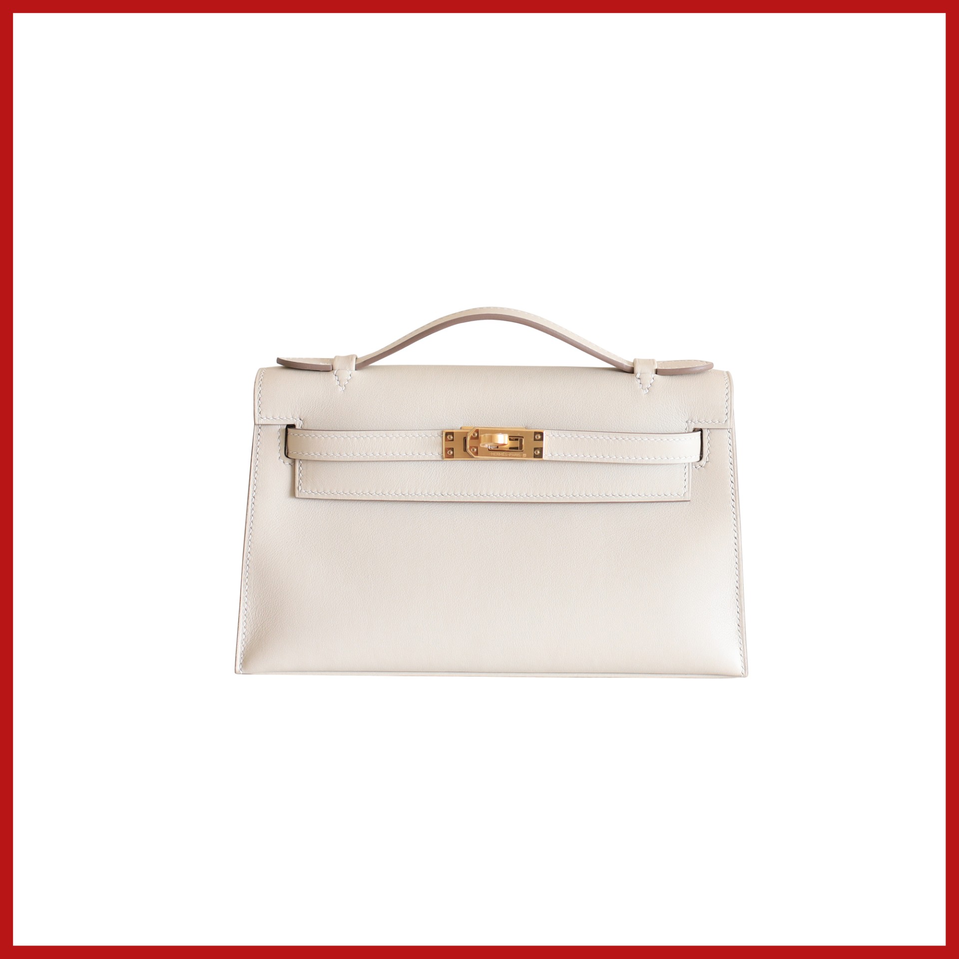 Kelly pochette 18 etoupe Ghw swift Z, 名牌, 手袋及銀包- Carousell